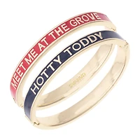 Women's CANVAS Style Ole Miss Rebels Skinny Hinge Bangle Two-Piece Set