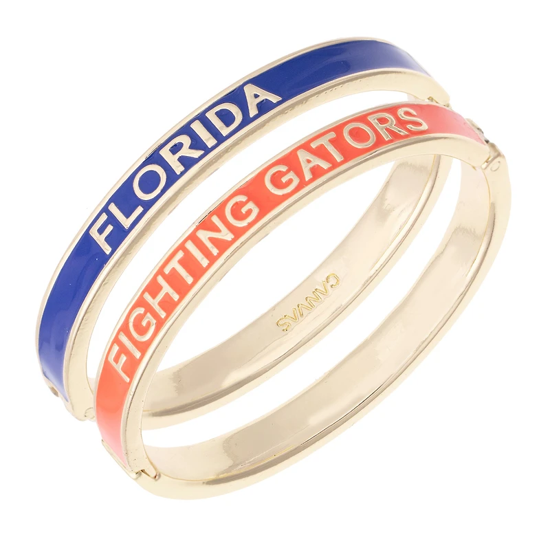 Women's CANVAS Style Florida Gators Skinny Hinge Bangle Two-Piece Set