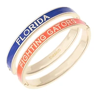Women's CANVAS Style Florida Gators Skinny Hinge Bangle Two-Piece Set