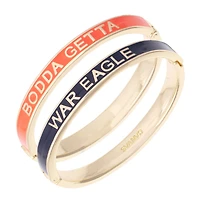 Women's CANVAS Style Auburn Tigers Skinny Hinge Bangle Two-Piece Set
