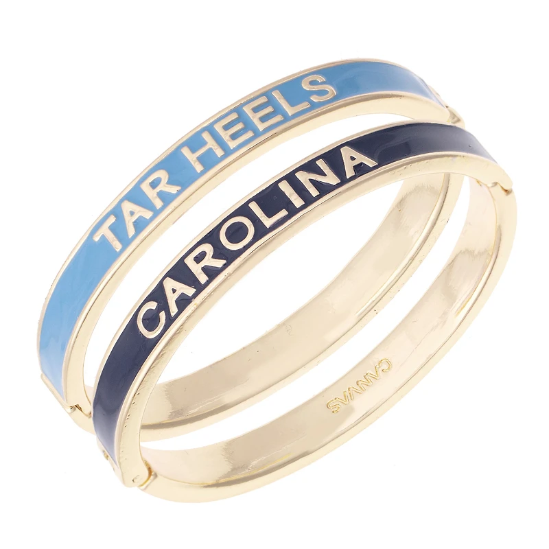 Women's CANVAS Style North Carolina Tar Heels Skinny Hinge Bangle Two-Piece Set