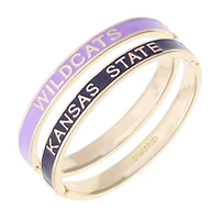 Women's CANVAS Style Kansas State Wildcats Skinny Hinge Bangle Two-Piece Set