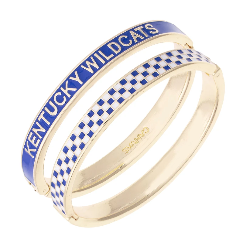 Women's CANVAS Style Kentucky Wildcats Skinny Hinge Bangle Two-Piece Set
