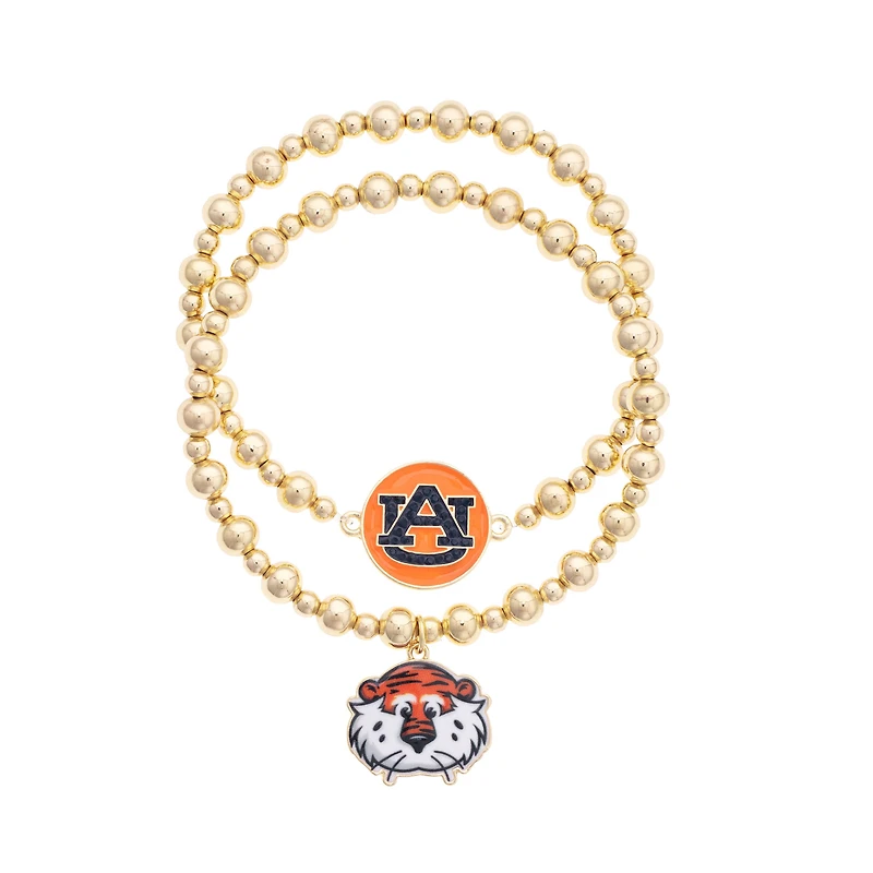 CANVAS Style Auburn Tigers Stretch Ball Bead Bracelet Set of Two