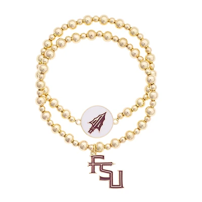 CANVAS Style Florida State Seminoles Stretch Ball Bead Bracelet Set of Two
