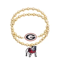 CANVAS Style Georgia Bulldogs Stretch Ball Bead Bracelet Set of Two