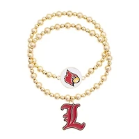 CANVAS Style Louisville Cardinals Stretch Ball Bead Bracelet Set of Two
