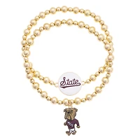 CANVAS Style Mississippi State Bulldogs Stretch Ball Bead Bracelet Set of Two