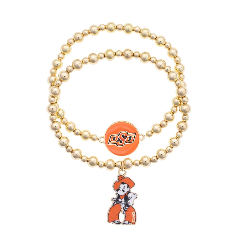 CANVAS Style Oklahoma State Cowboys Stretch Ball Bead Bracelet Set of Two