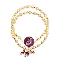 CANVAS Style Texas A&M Aggies Stretch Ball Bead Bracelet Set of Two