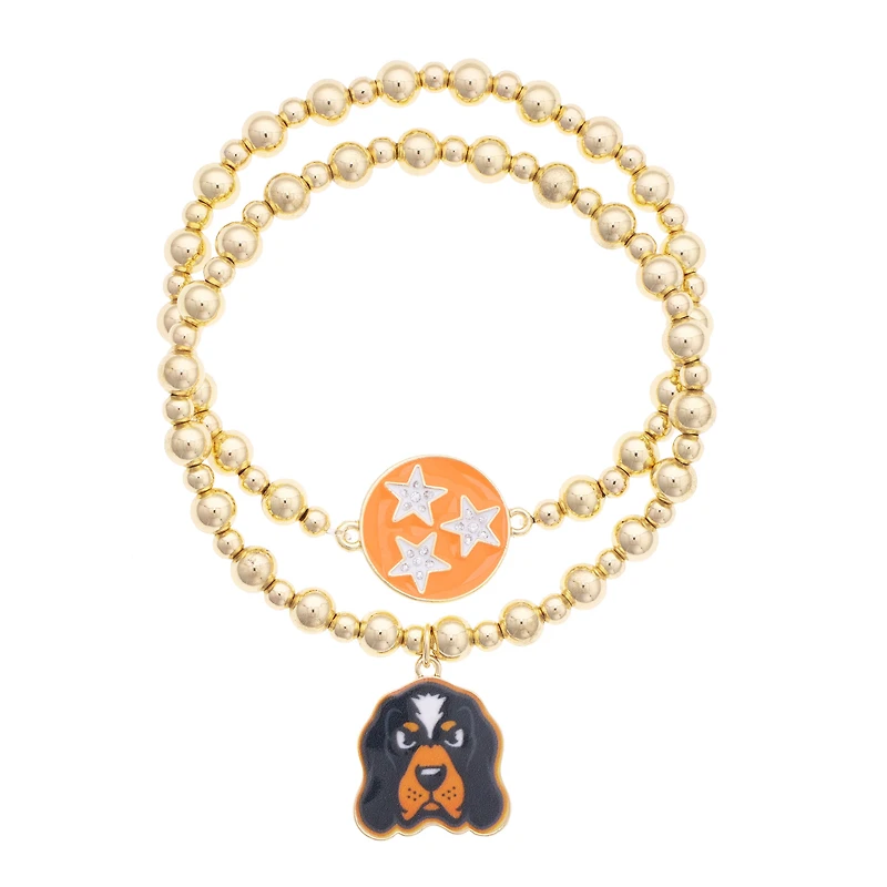 CANVAS Style Tennessee Volunteers Stretch Ball Bead Bracelet Set of Two