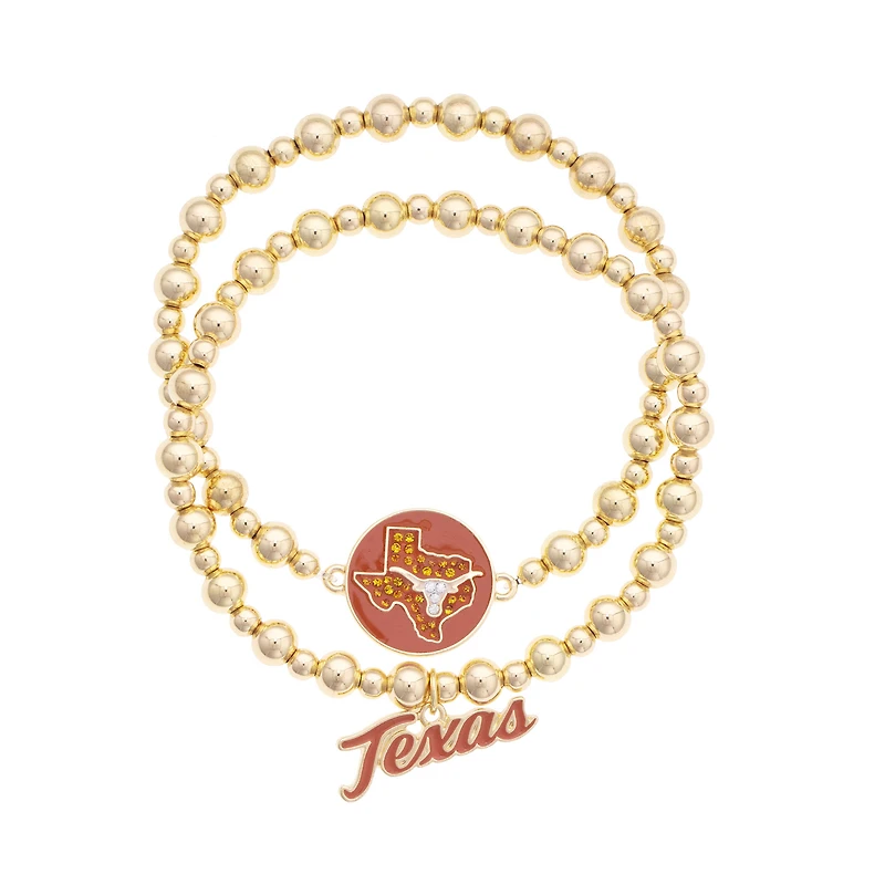 CANVAS Style Texas Longhorns Stretch Ball Bead Bracelet Set of Two