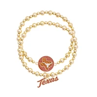 CANVAS Style Texas Longhorns Stretch Ball Bead Bracelet Set of Two