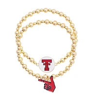 CANVAS Style Texas Tech Red Raiders Stretch Ball Bead Bracelet Set of Two