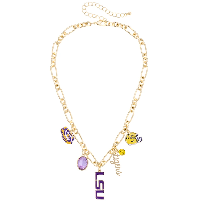 Women's CANVAS Style LSU Tigers Game Day Charm Necklace