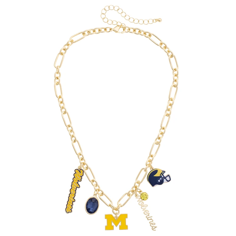 Women's CANVAS Style Michigan Wolverines Game Day Charm Necklace