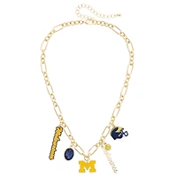 Women's CANVAS Style Michigan Wolverines Game Day Charm Necklace