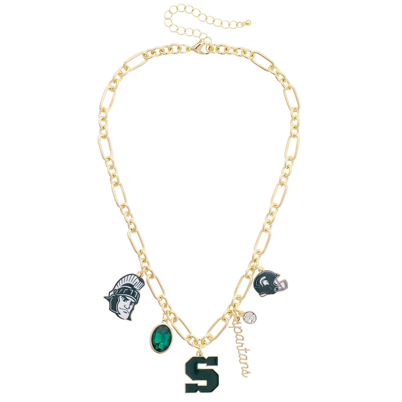 Women's CANVAS Style Michigan State Spartans Game Day Charm Necklace