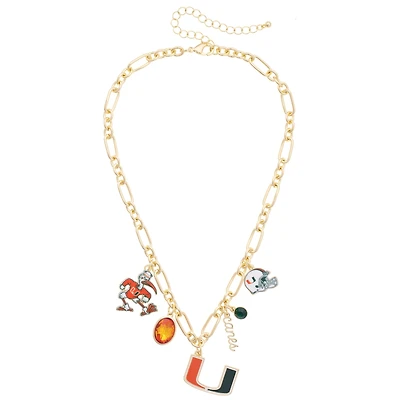 Women's CANVAS Style Miami Hurricanes Game Day Charm Necklace