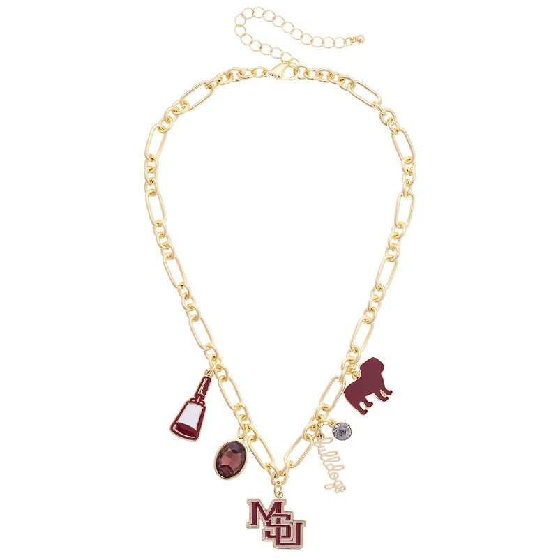 Women's CANVAS Style Mississippi State Bulldogs Game Day Charm Necklace