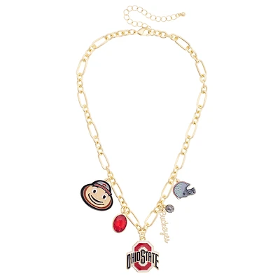 Women's CANVAS Style Ohio State Buckeyes Game Day Charm Necklace