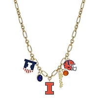 Women's CANVAS Style Illinois Fighting Illini Game Day Charm Necklace