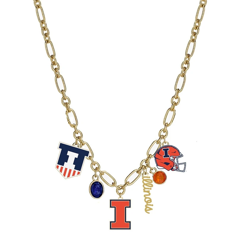 Women's CANVAS Style Illinois Fighting Illini Game Day Charm Necklace