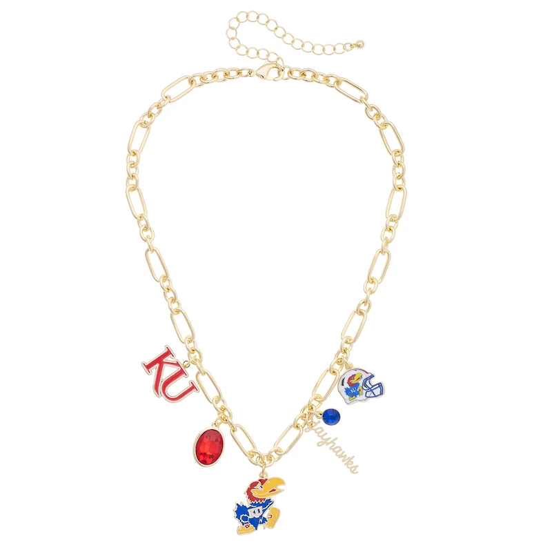 Women's CANVAS Style Kansas Jayhawks Game Day Charm Necklace