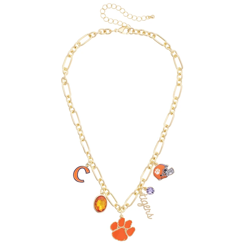 Women's CANVAS Style Clemson Tigers Game Day Charm Necklace