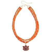 CANVAS Style Auburn Tigers Three-Row Beaded Necklace