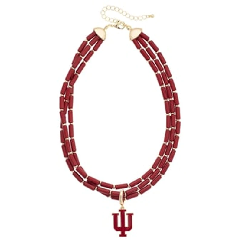 CANVAS Style Indiana Hoosiers Three-Row Beaded Necklace