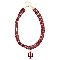 CANVAS Style Indiana Hoosiers Three-Row Beaded Necklace