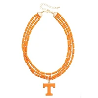 CANVAS Style Tennessee Volunteers Three-Row Beaded Necklace