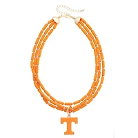 CANVAS Style Tennessee Volunteers Three-Row Beaded Necklace