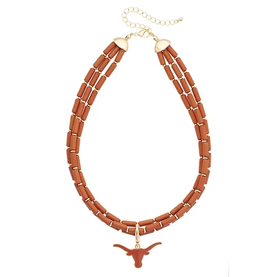 CANVAS Style Texas Longhorns Three-Row Beaded Necklace
