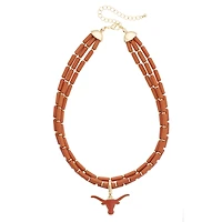 CANVAS Style Texas Longhorns Three-Row Beaded Necklace