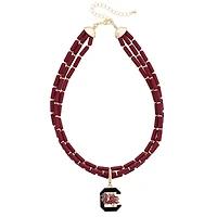 CANVAS Style South Carolina Gamecocks Three-Row Beaded Necklace