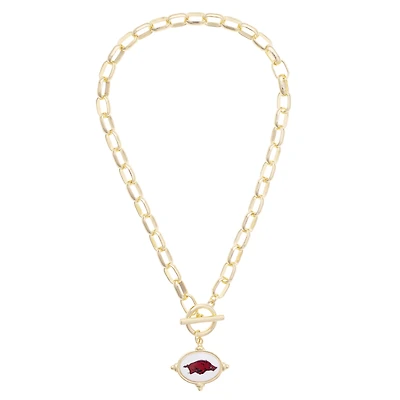 Women's CANVAS Style Arkansas Razorbacks Intaglio Necklace