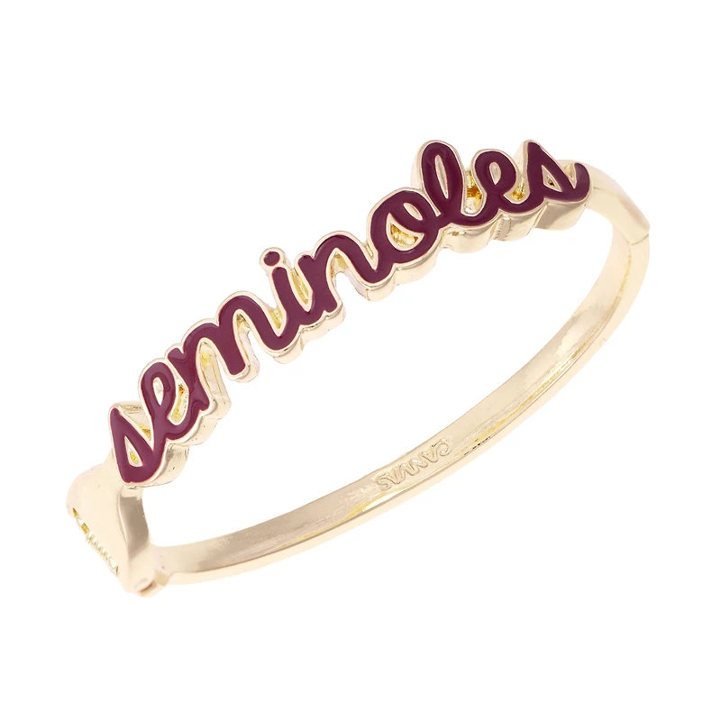 CANVAS Style Florida State Seminoles Cursive Hinge Bangle