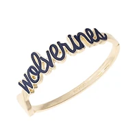 CANVAS Style Michigan Wolverines Cursive Hinge Bangle