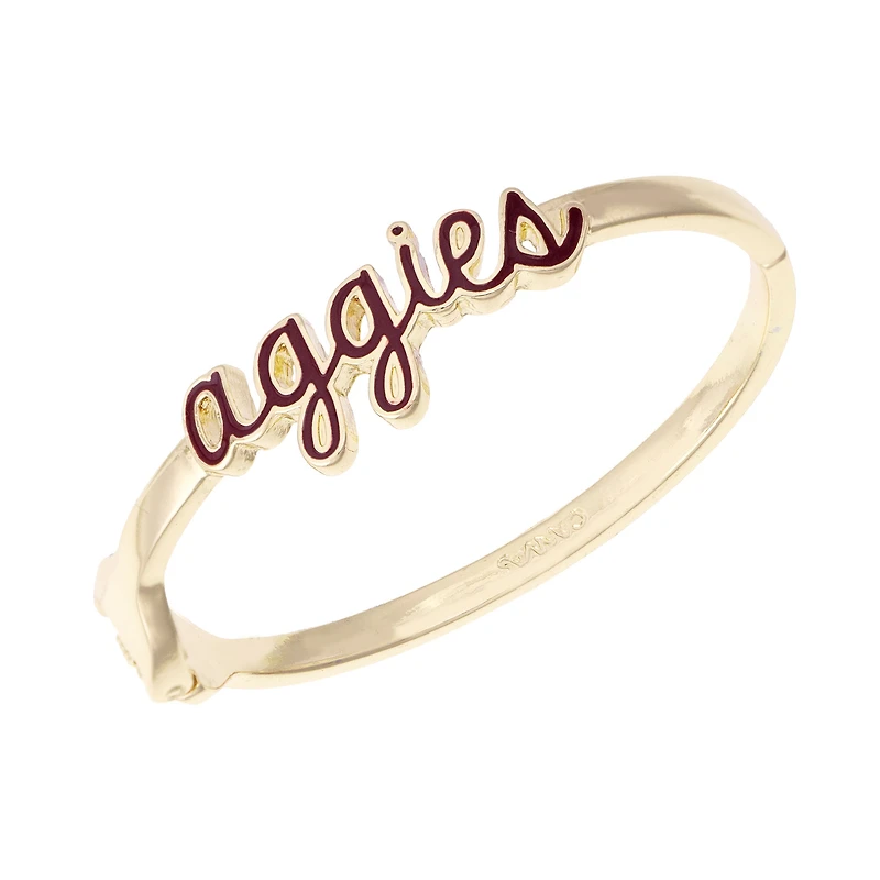 CANVAS Style Texas A&M Aggies Cursive Hinge Bangle