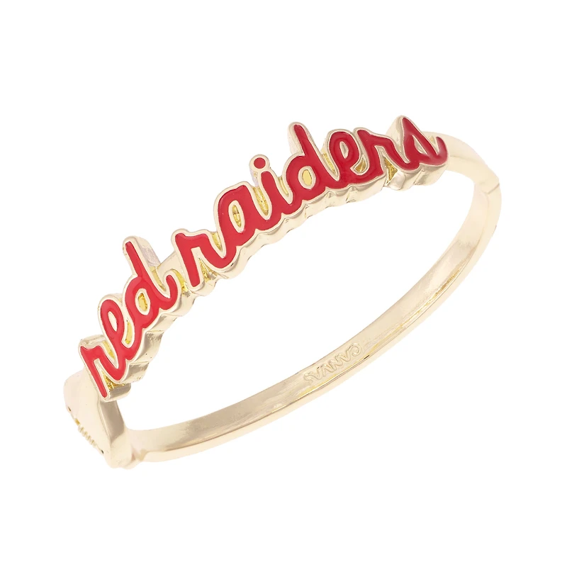 CANVAS Style Texas Tech Red Raiders Cursive Hinge Bangle