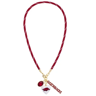 Women's CANVAS Style Arkansas Razorbacks Heart Paracord Necklace