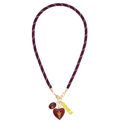 Women's CANVAS Style Arizona State Sun Devils Heart Paracord Necklace