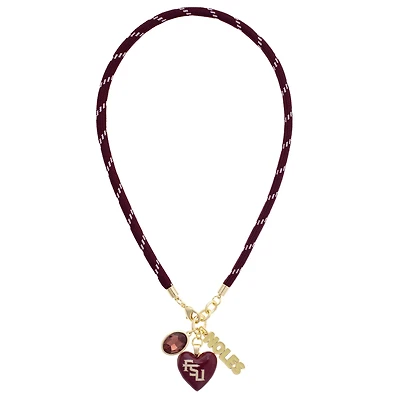 Women's CANVAS Style Florida State Seminoles Heart Paracord Necklace