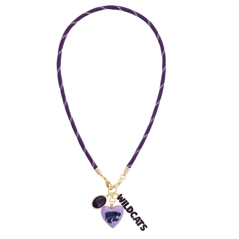 Women's CANVAS Style Kansas State Wildcats Heart Paracord Necklace