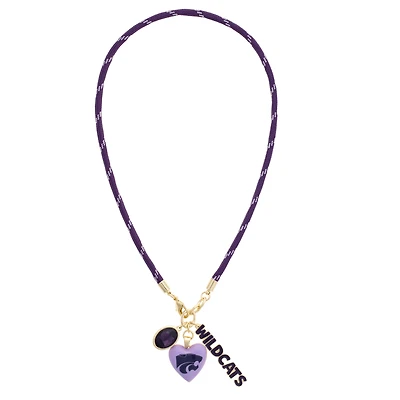 Women's CANVAS Style Kansas State Wildcats Heart Paracord Necklace