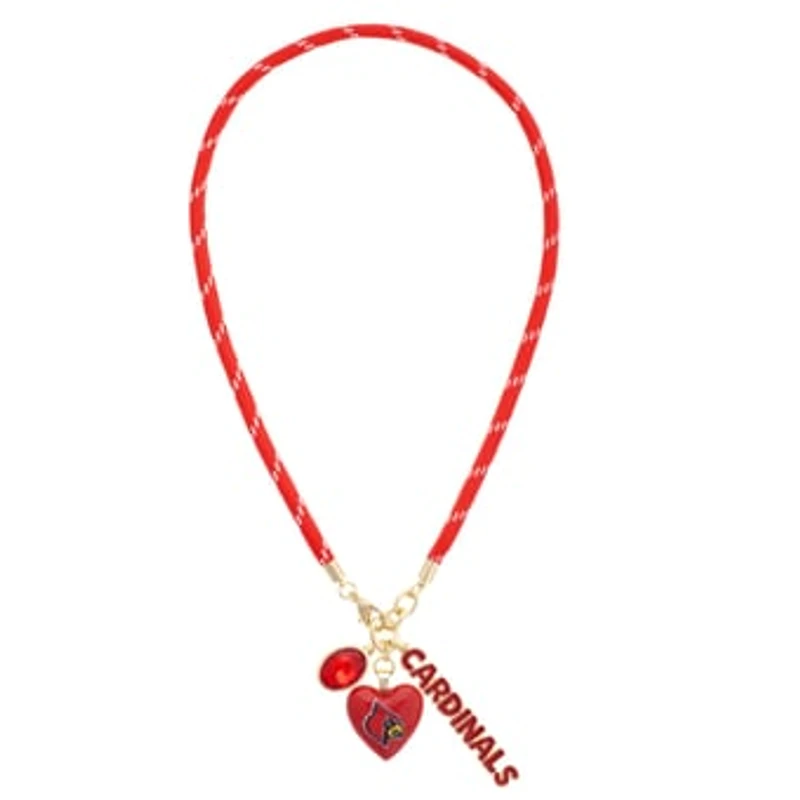 Women's CANVAS Style Louisville Cardinals Heart Paracord Necklace