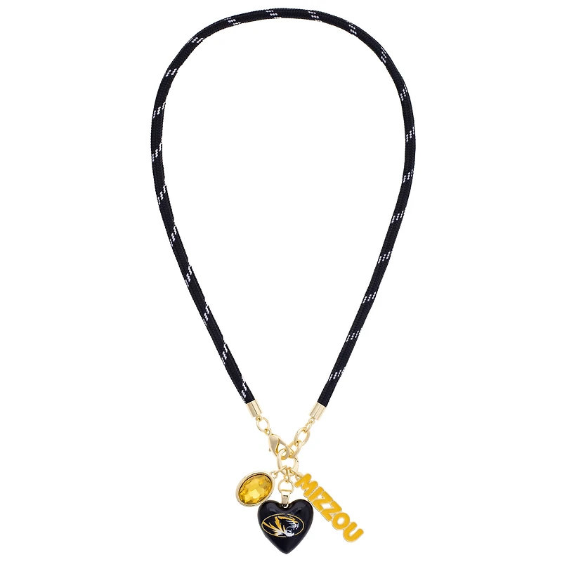 Women's CANVAS Style Missouri Tigers Heart Paracord Necklace