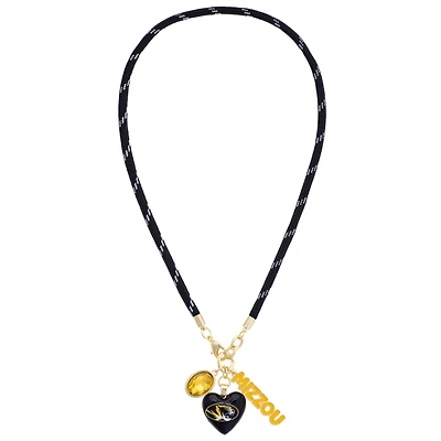 Women's CANVAS Style Missouri Tigers Heart Paracord Necklace